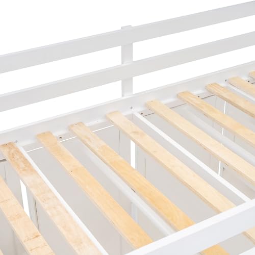 Twin Size Solid Wood Loft Bed with Storage Y659930