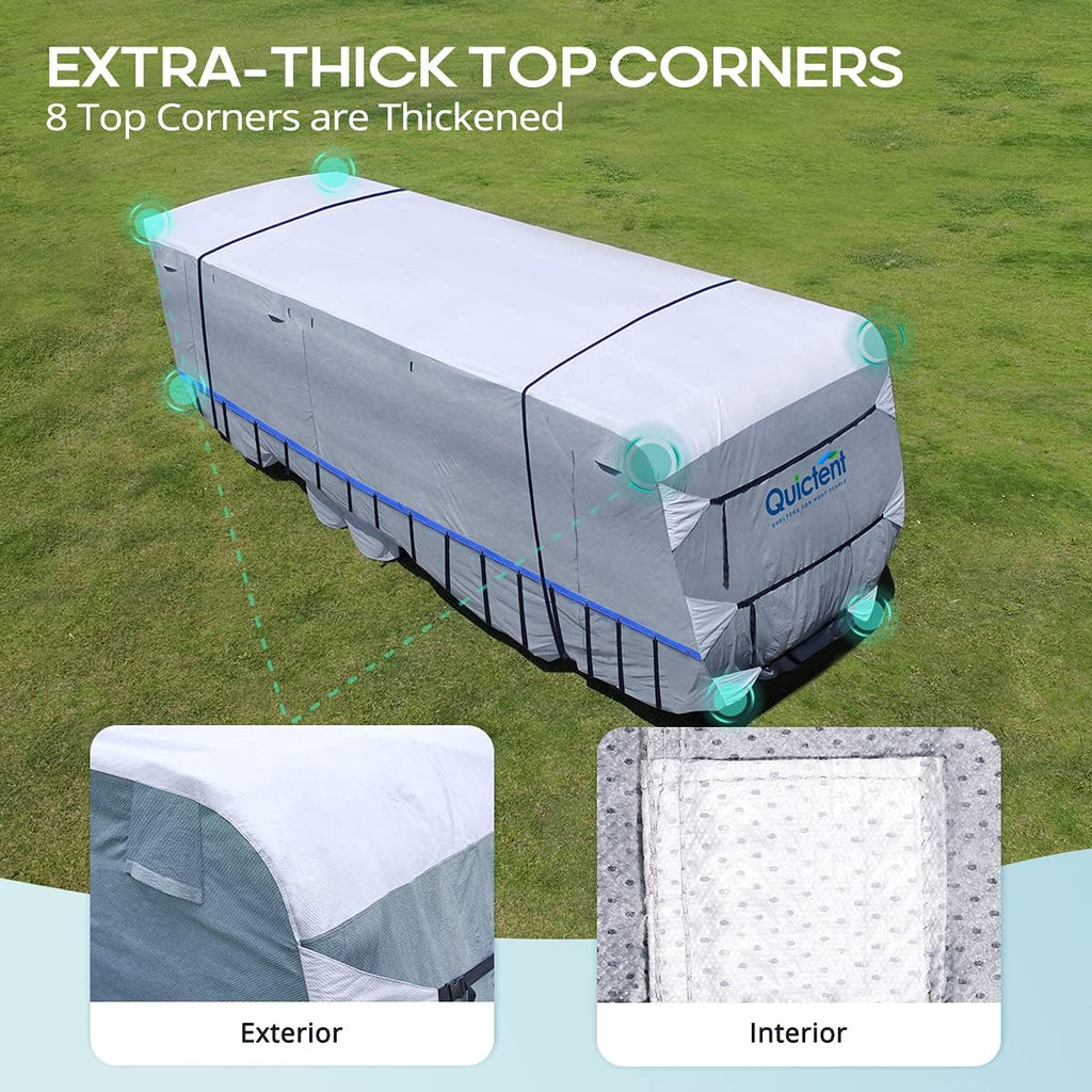 5th Wheel RV Cover with 2 Windproof Straps and 4 Tire Covers W62690