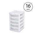 5 Drawer Desktop Storage Unit White 16 Pack I864697
