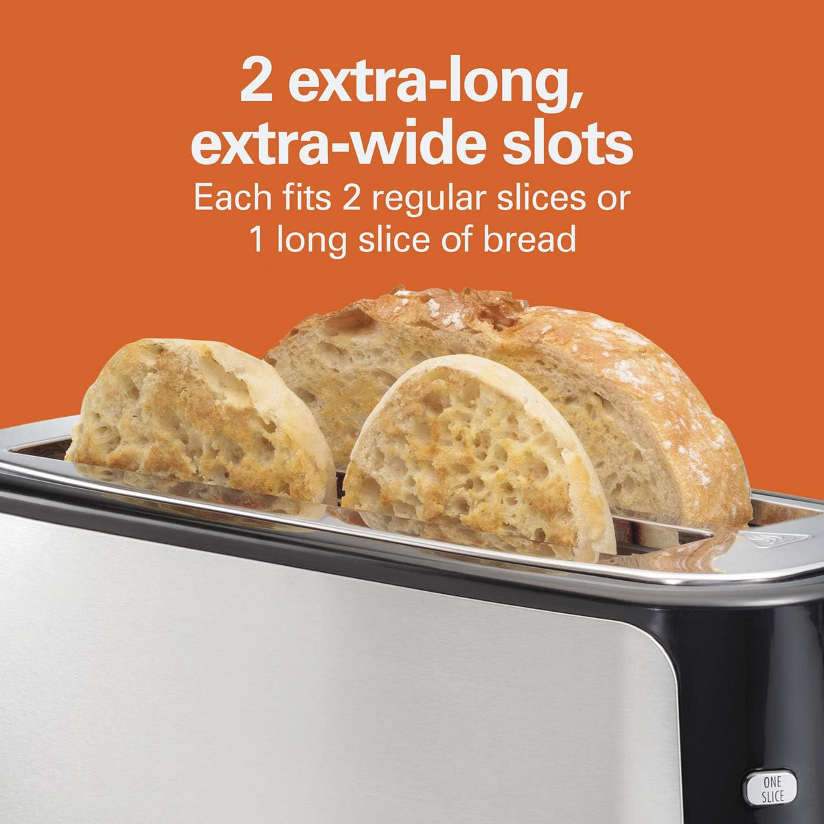 4-Slice Toaster with Long-Slots, Stainless Steel A6796