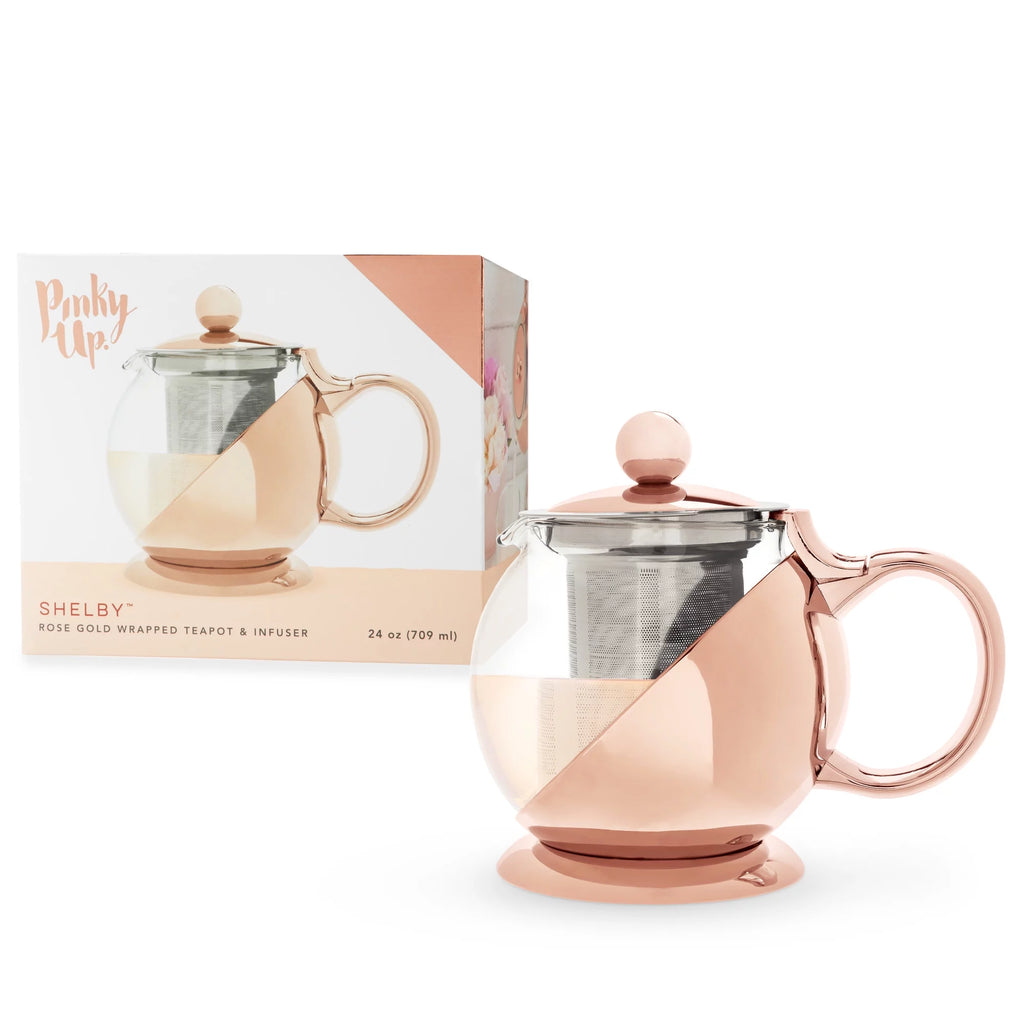 Rose Gold Glass Teapot with Infuser 24 Oz G716002