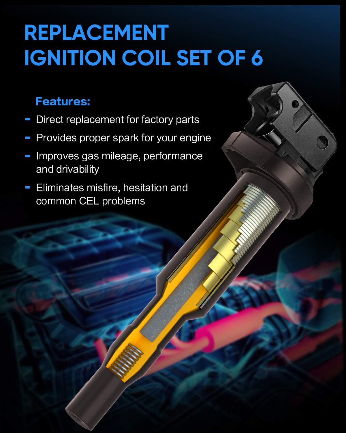 Ignition Coils Set of 6 L66827