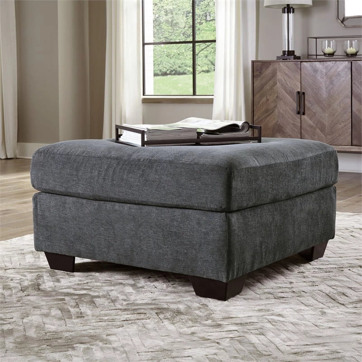 Oversized Fabric Accent Ottoman Q433489