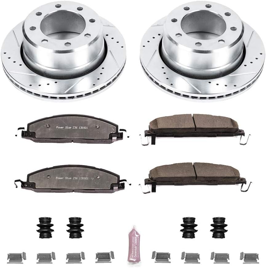 Rear Z36 Truck & Tow Brake Kit, Carbon Fiber Ceramic Brake Pads and Drilled/Slotted Brake Rotors E154810