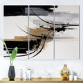 Black White Gold Geometric Canvas Art Print 3 Panels D972299