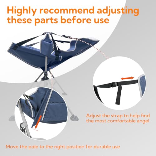 Oversized Hammock Camping Chair with Adjustable Backrest Blue V110024