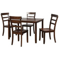 5 Piece Dining Set with Wood Table and Chairs, Brown S22441