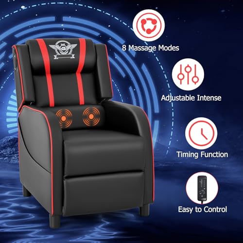 Blue Massage Recliner Chair with Footrest R57763