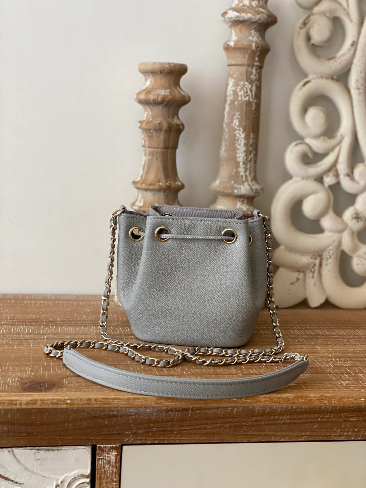 Mini Bucket Bag With Strap Gray C4348