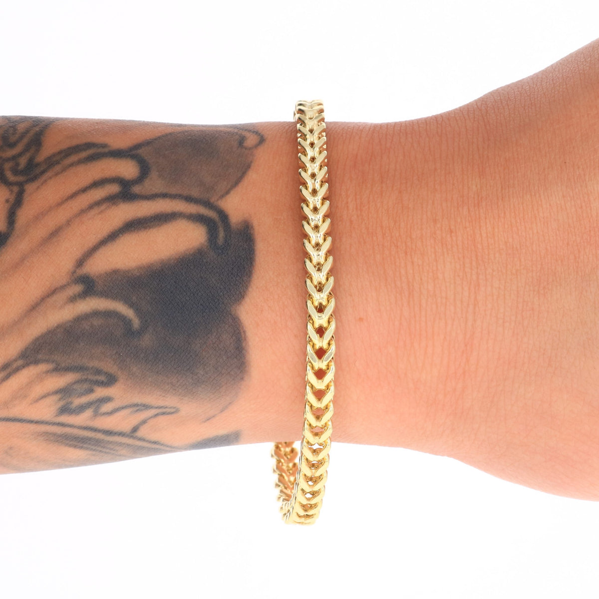 10k Yellow Gold 5mm Franco Chain Bracelet 7" - 9" O26722