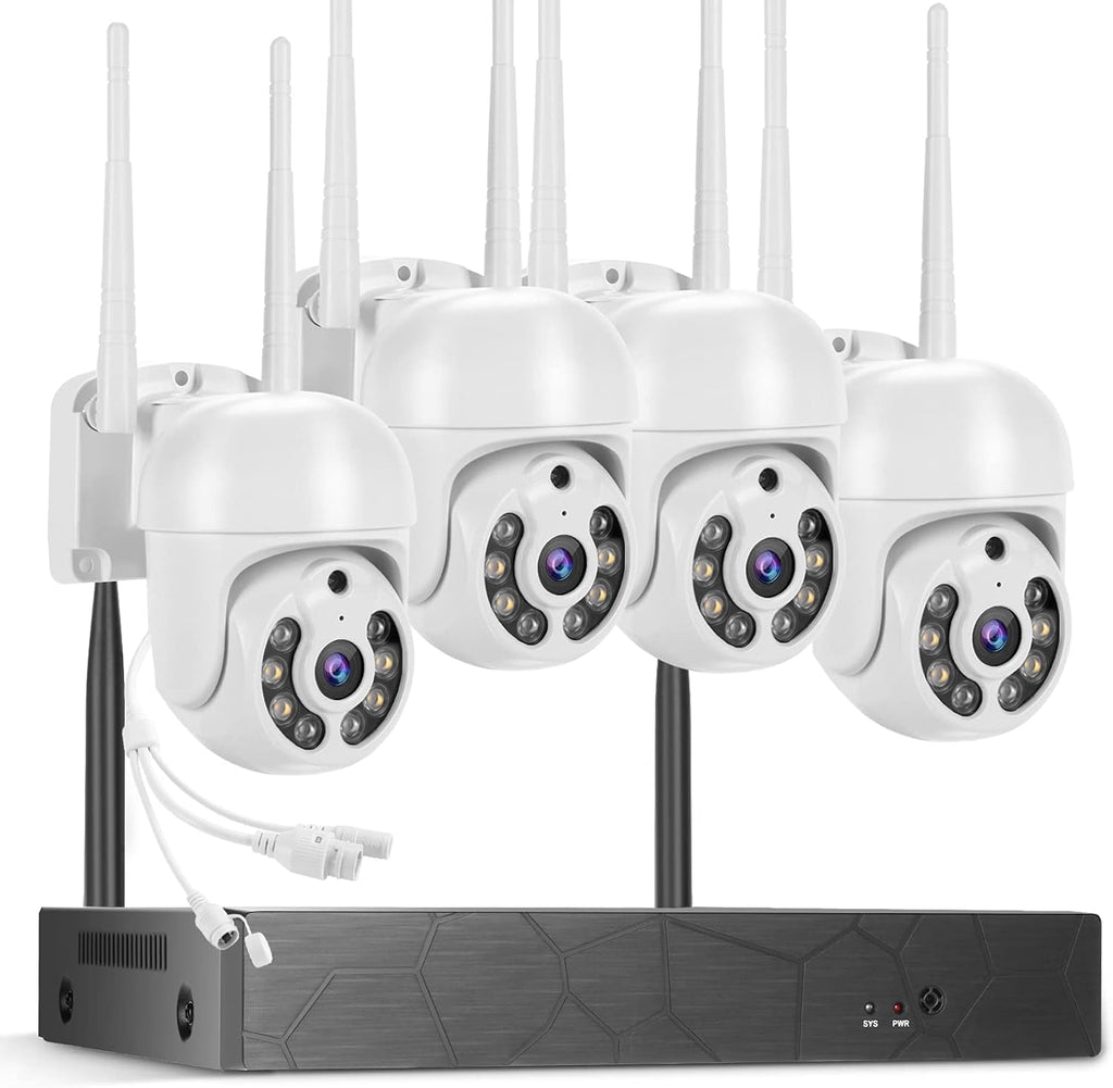 2K Wireless 8CH NVR 4PCS Outdoor WiFi PT Camera with Night Vision Z9646