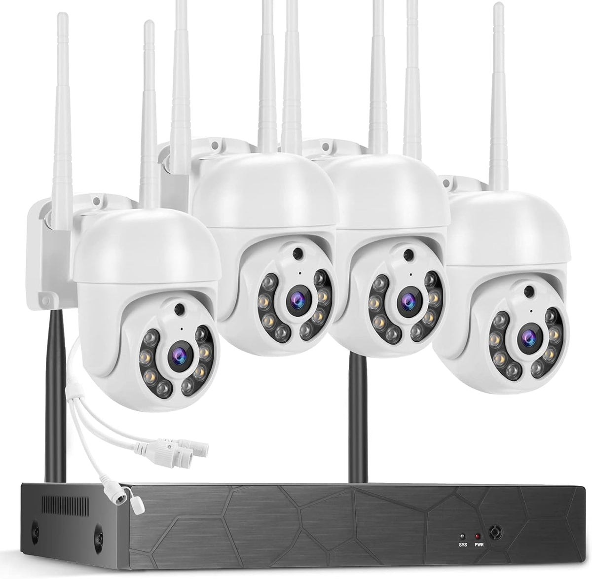 2K Wireless 8CH NVR 4PCS Outdoor WiFi PT Camera with Night Vision Z9646