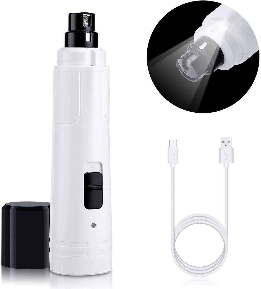 Dog Nail Grinder with LED Light, Low Noise 2 Speed Electric Rechargeable B351