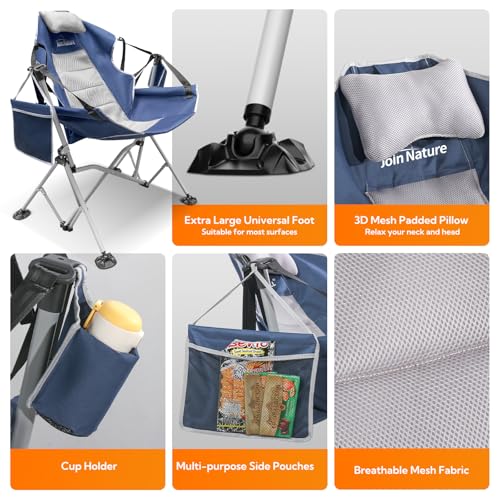 Oversized Hammock Camping Chair with Adjustable Backrest Blue V110024