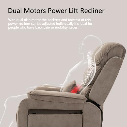 4 Motor Power Lift Recliner Chair with Massage Heat J83895
