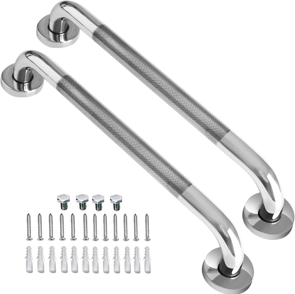 2 Pack 24 Inch Chrome Stainless Steel Shower Grab Bar L656983