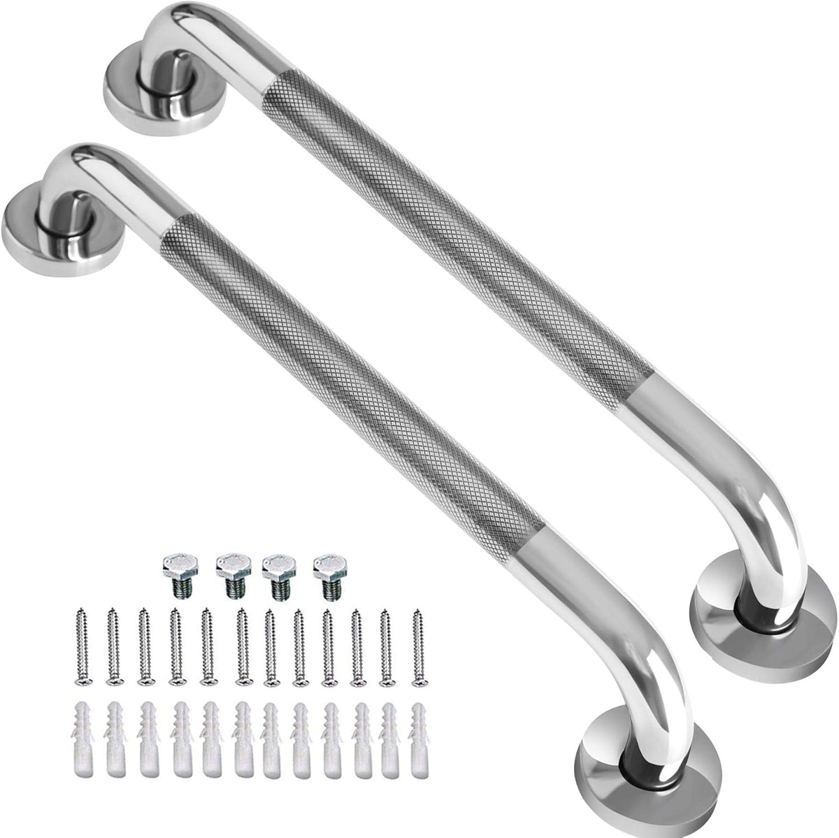 2 Pack 24 Inch Chrome Stainless Steel Shower Grab Bar L656983