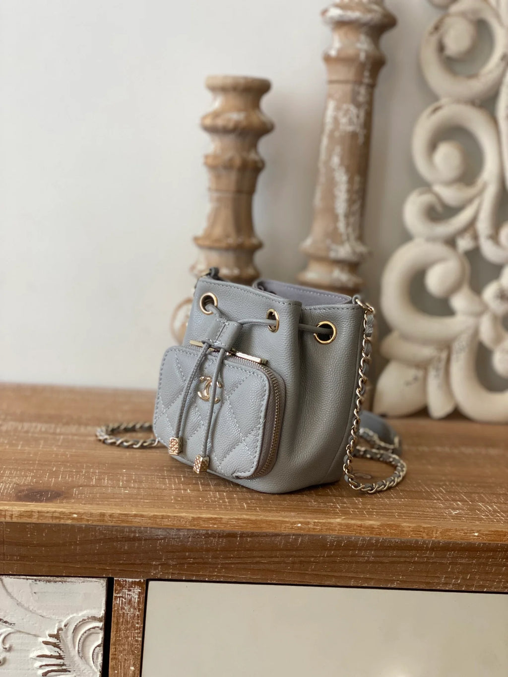 Mini Bucket Bag With Strap Gray C4348