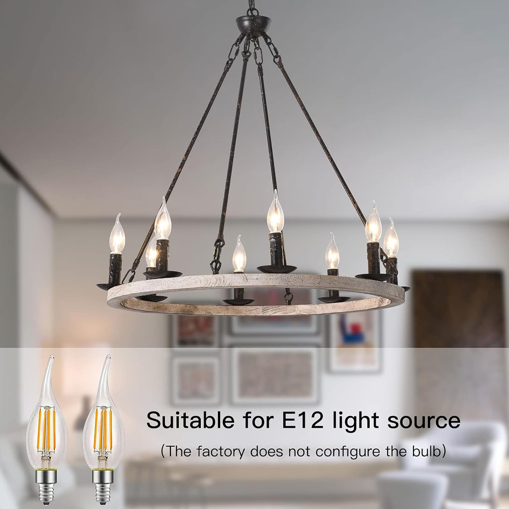 8-Lights Wagon Wheel Chandelier L639
