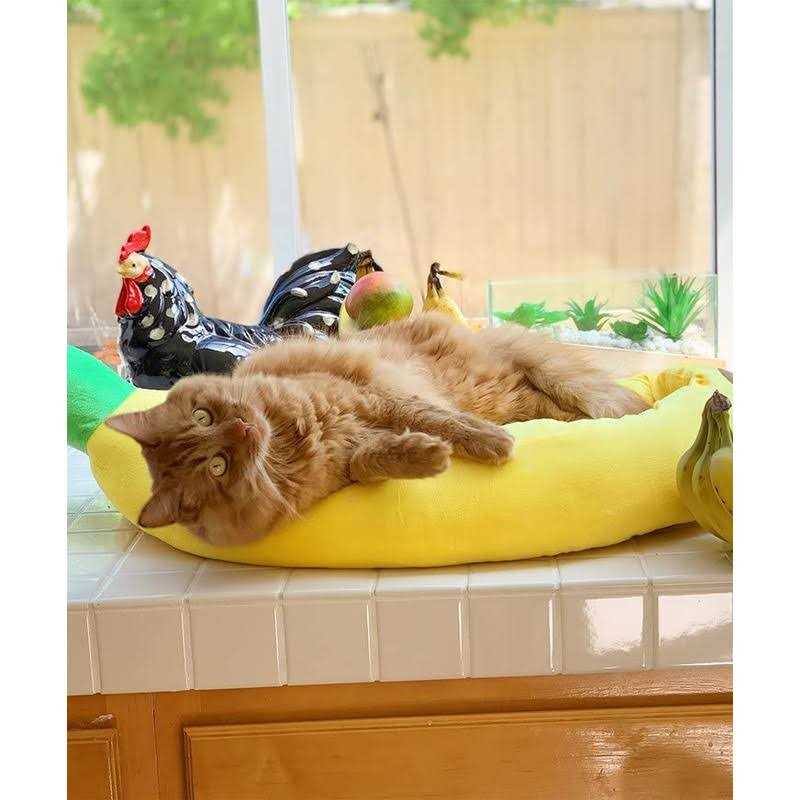 Banana Shape Washable Dog Bed with Removable Cushion H846