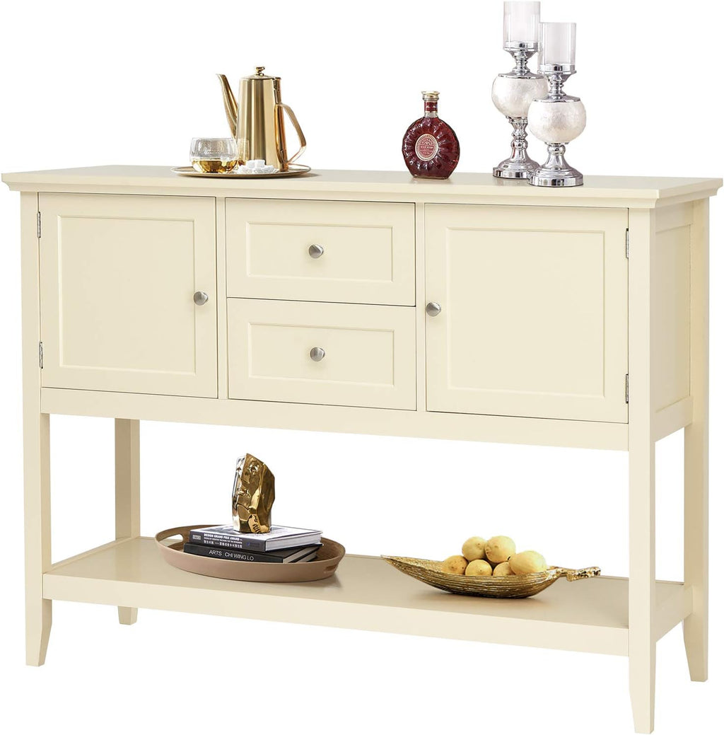 Grey Wood Buffet Sideboard with 2 Drawers Q53780