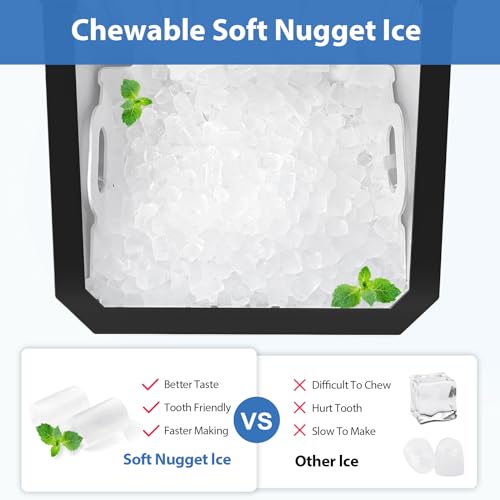 Silver Nugget Ice Maker Countertop, 55lbs/Day, Self-Cleaning K5404