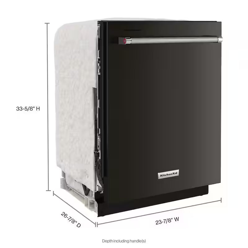 Black Stainless Built-In Tall Tub Dishwasher with Stainless Steel Tub, 39 DBA I275617