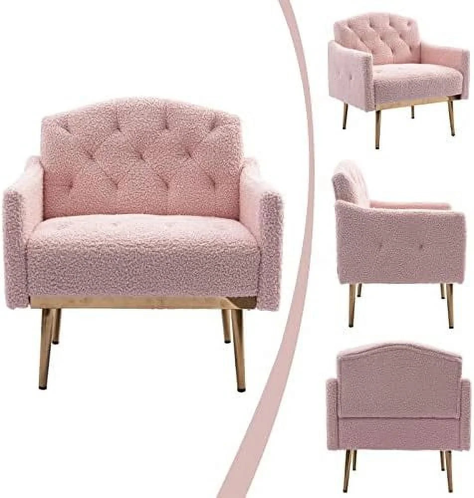 Gray Upholstered Accent Chair with Metal Legs J191187