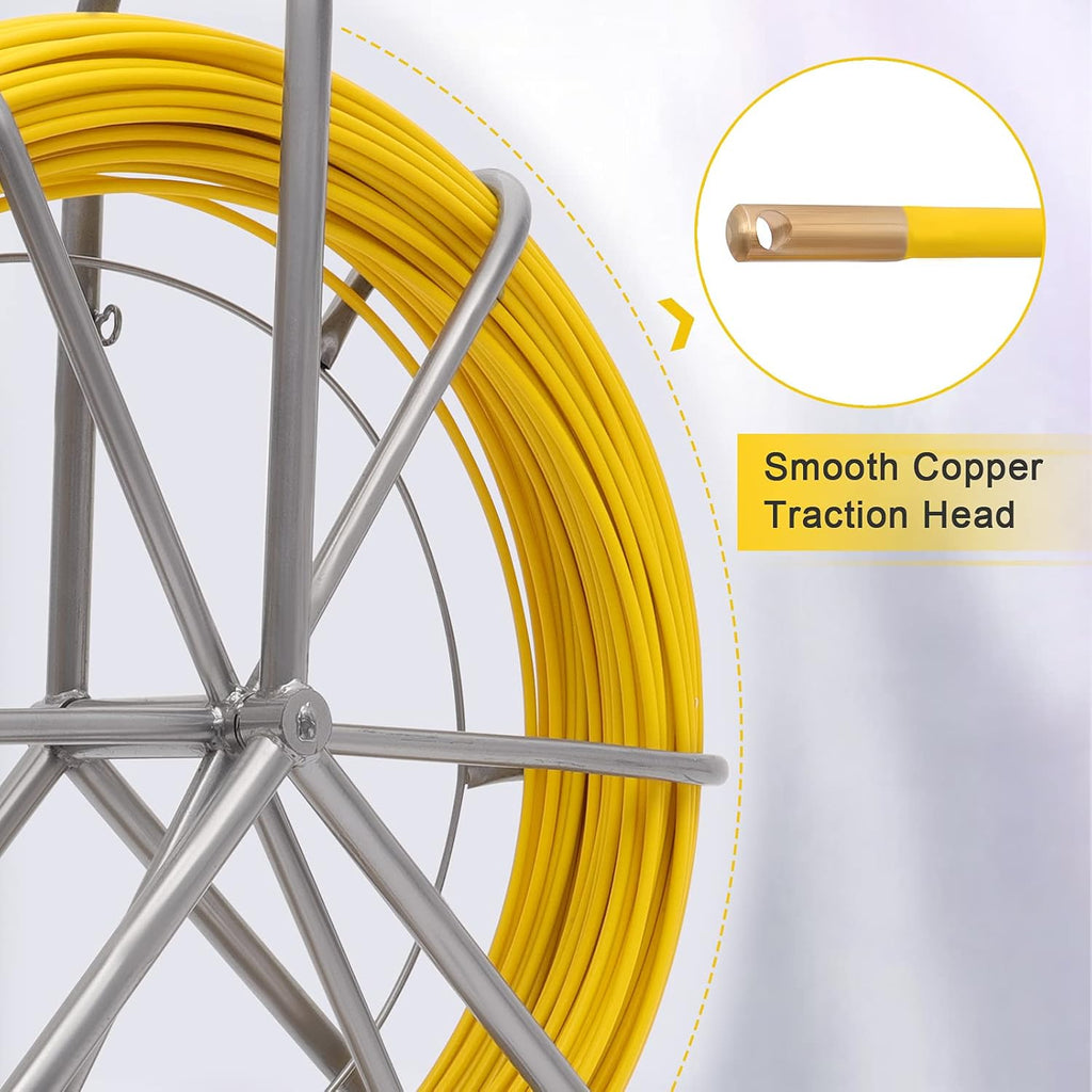 425FT Fiberglass Fish Tape with Wheel Stand H3181
