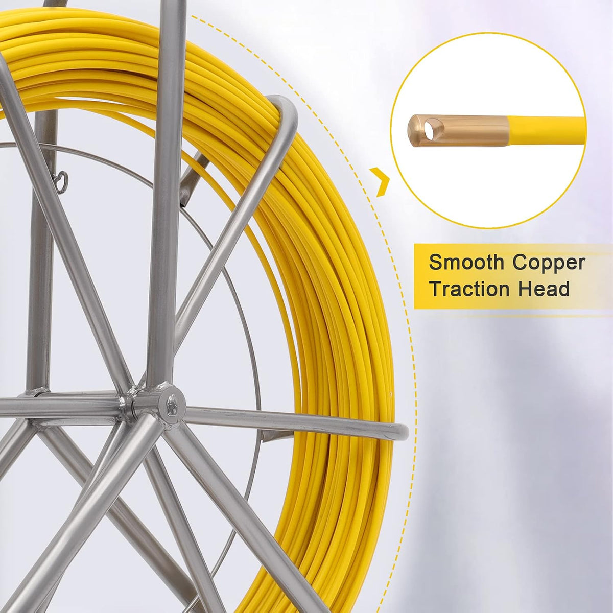 425FT Fiberglass Fish Tape with Wheel Stand H3181