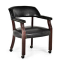 Black Arm Chair with Casters C29417
