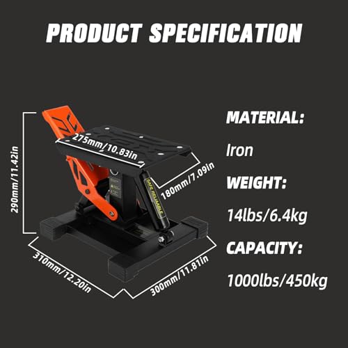 Motorcycle Lift Stand 1000Lbs Hydraulic Adjustable Height V88580
