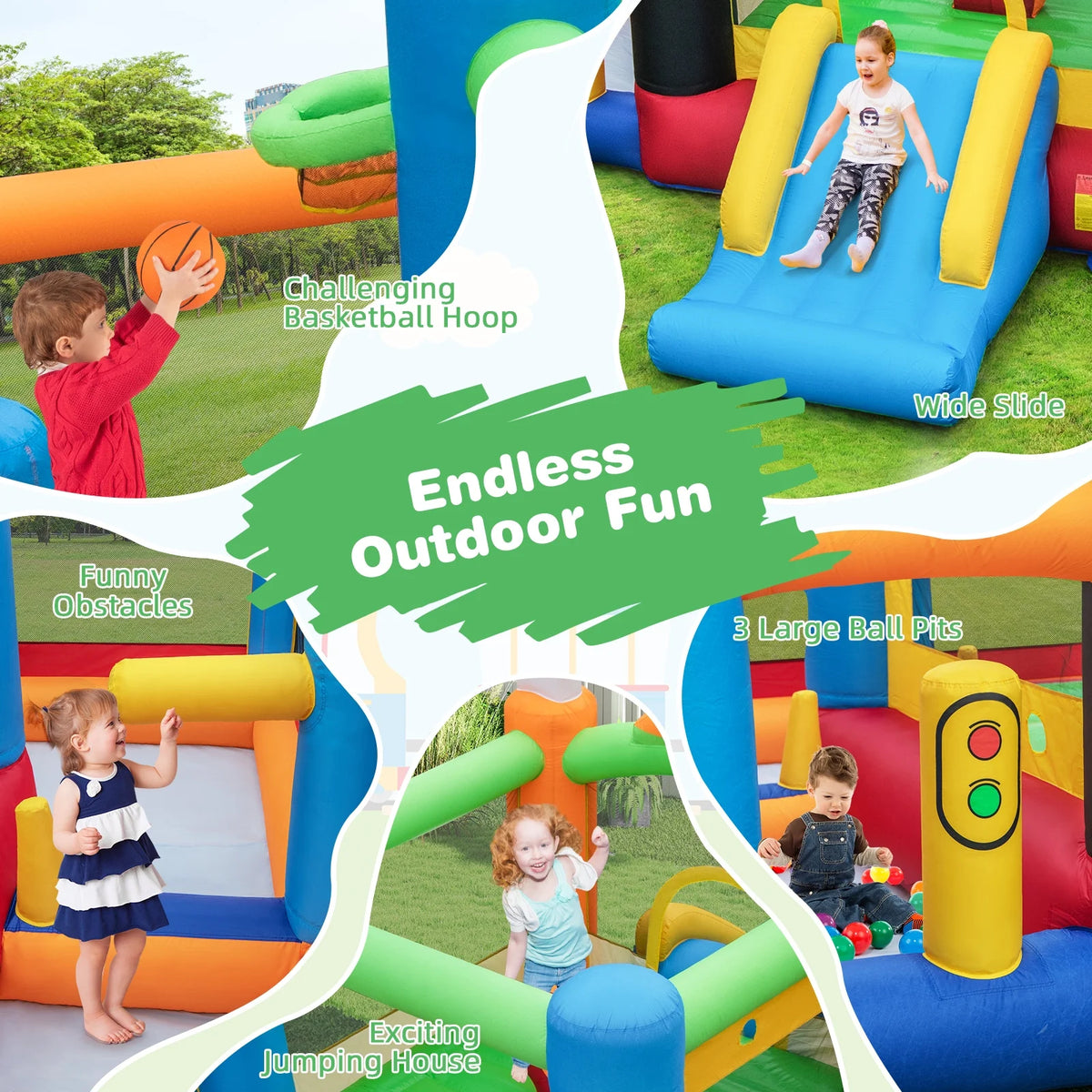 Inflatable Bounce Castle with Ocean Balls & 950W Blower I80304