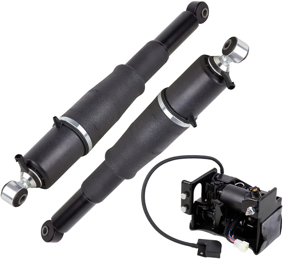 Rear Air Shock Set w/Compressor for Chevy Tahoe Suburban Avalanche GMC Yukon Cadillac Escalade Z55 Autoride 2000-2014 I291