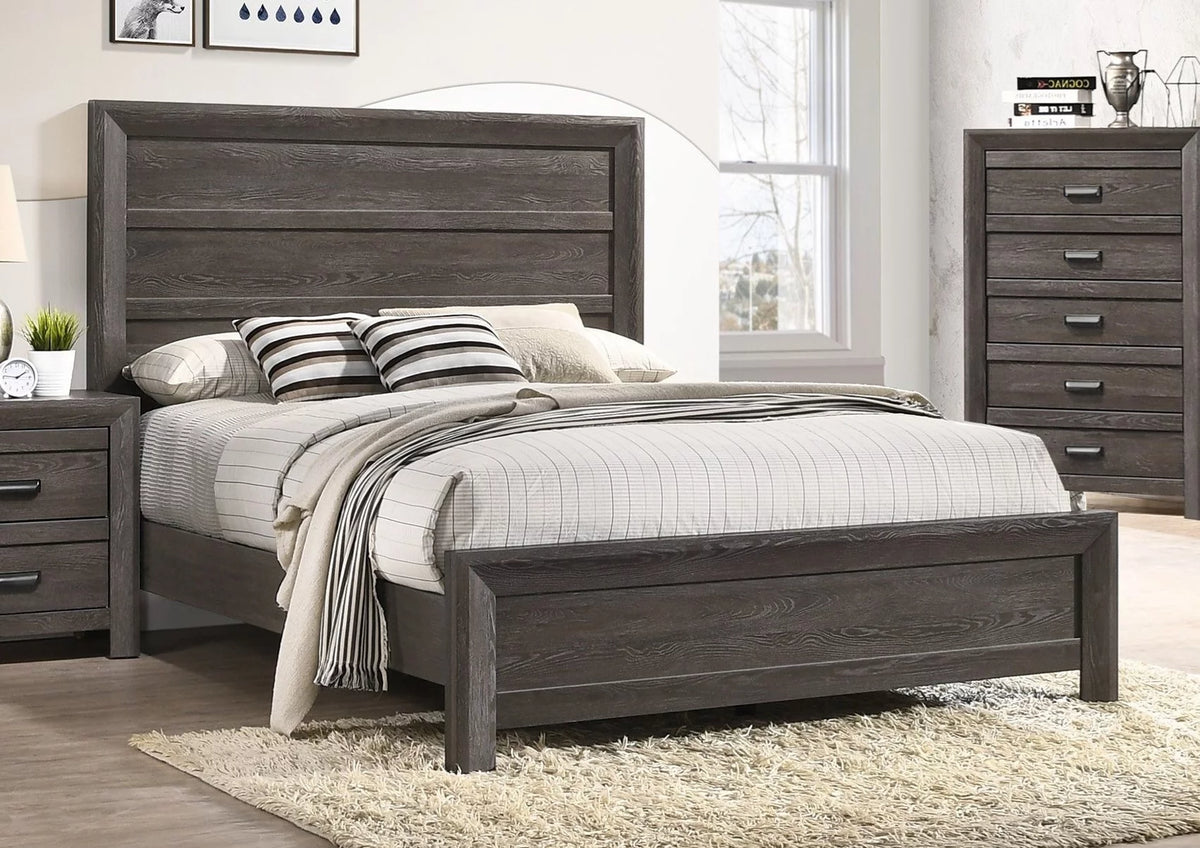 King Size 5pc Bedroom Furniture Set with Dresser Mirror Nightstand S15891