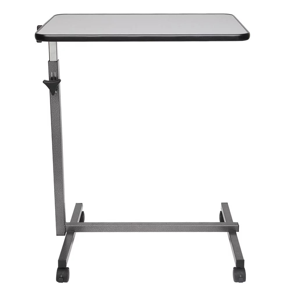 Adjustable Overbed Bedside Table with Wheels Gray Q738