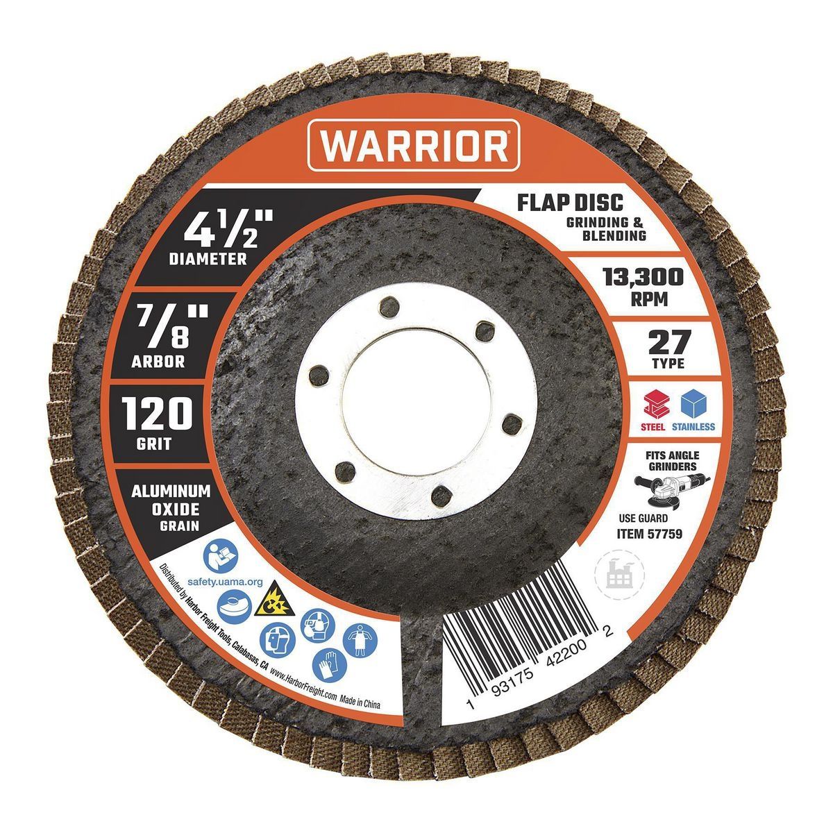 4-1/2 in. 120-Grit Type 27 Flap Disc F6203