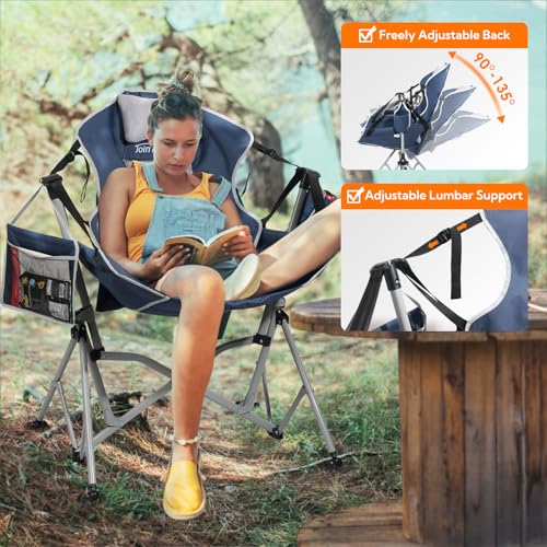 Oversized Hammock Camping Chair with Adjustable Backrest Blue V110024