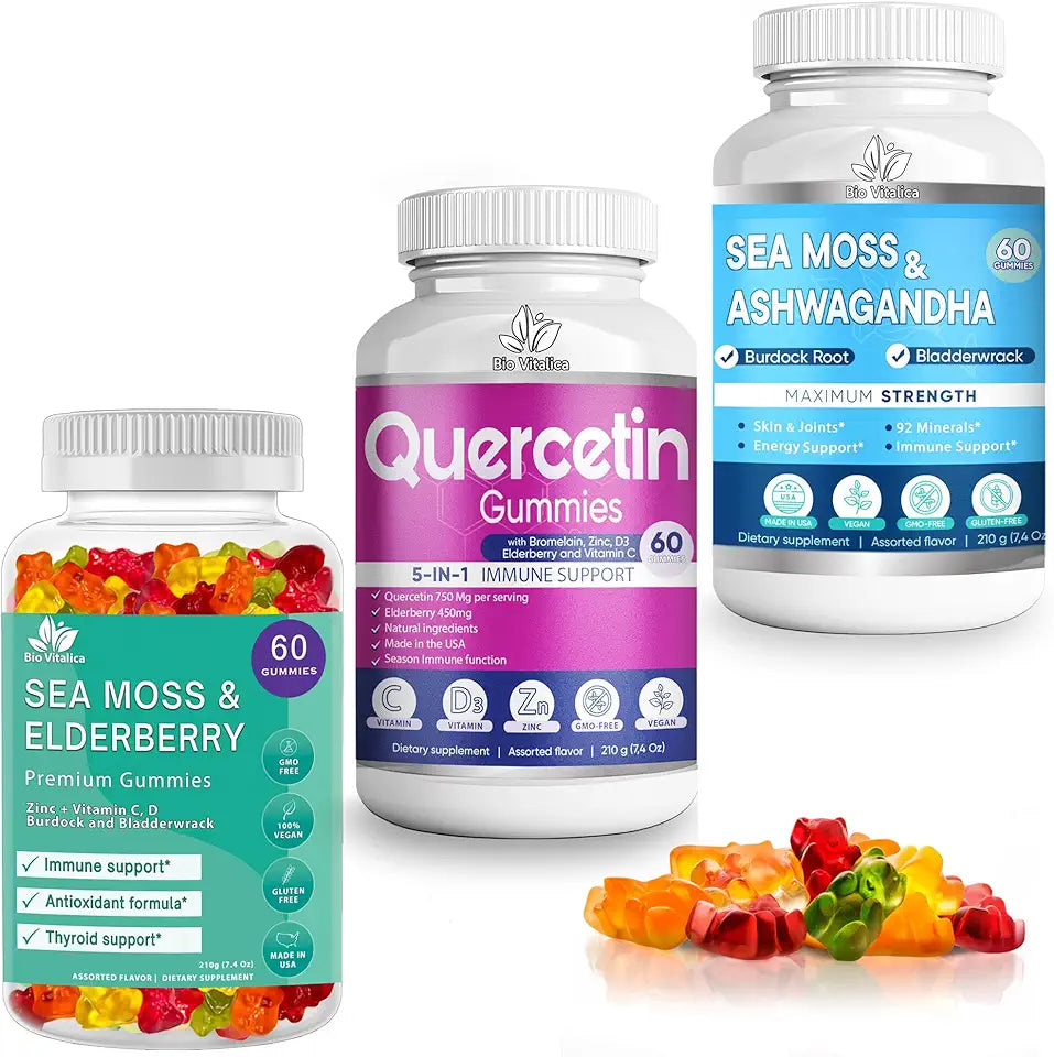 Sea Moss Elderberry Quercetin Ashwagandha Gummies W451