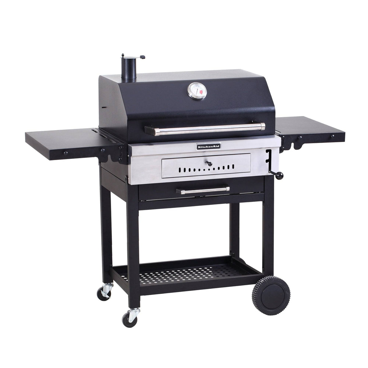 Black Charcoal Grill with Foldable Side K8345