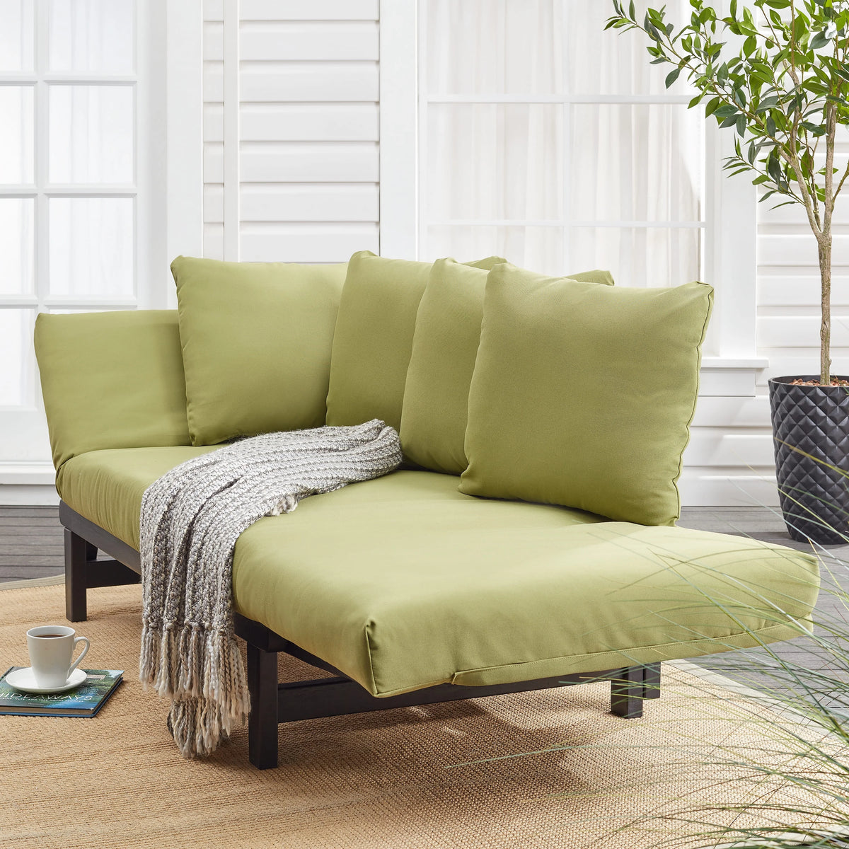 Convertible Outdoor Daybed Sofa Green Cushion S6060