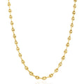 18K Yellow Gold Over Silver 4.5mm Puffed Anchor Mariner Chain Necklace 16"-24" W338767