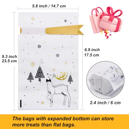30 Pc Foil Drawstring Christmas Gift Bags Assorted Sizes F83746