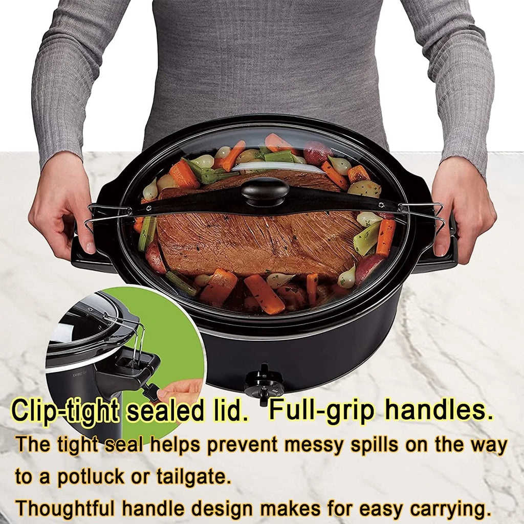 Black 10-Quart Slow Cooker with Lid Lock X318548