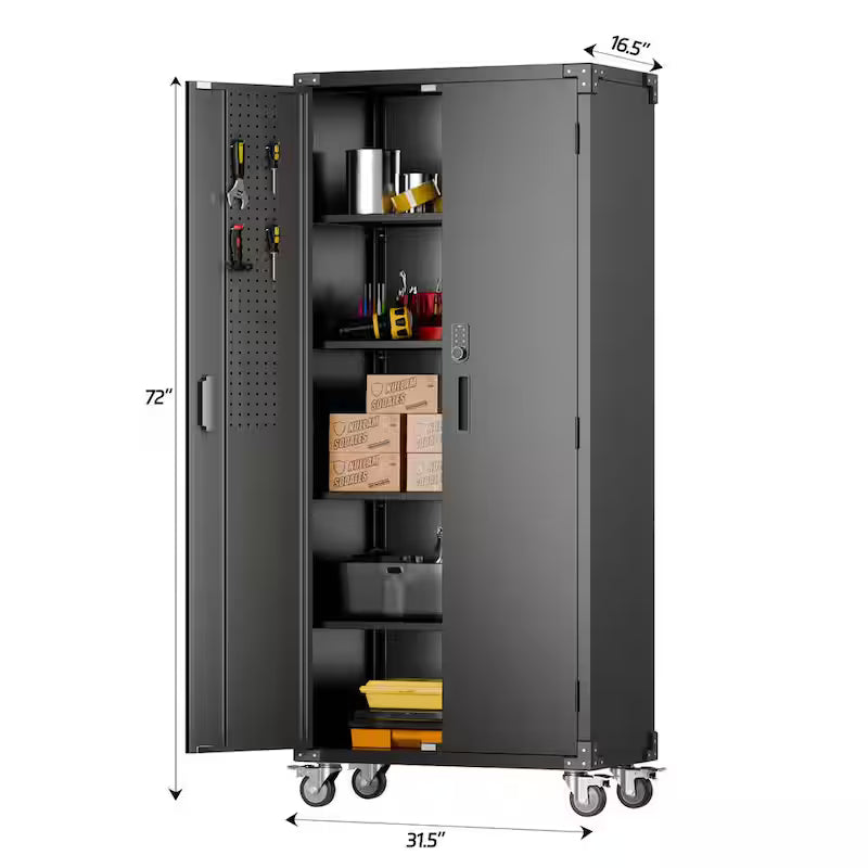 Black Metal Storage Cabinet with Combination Locks G46655