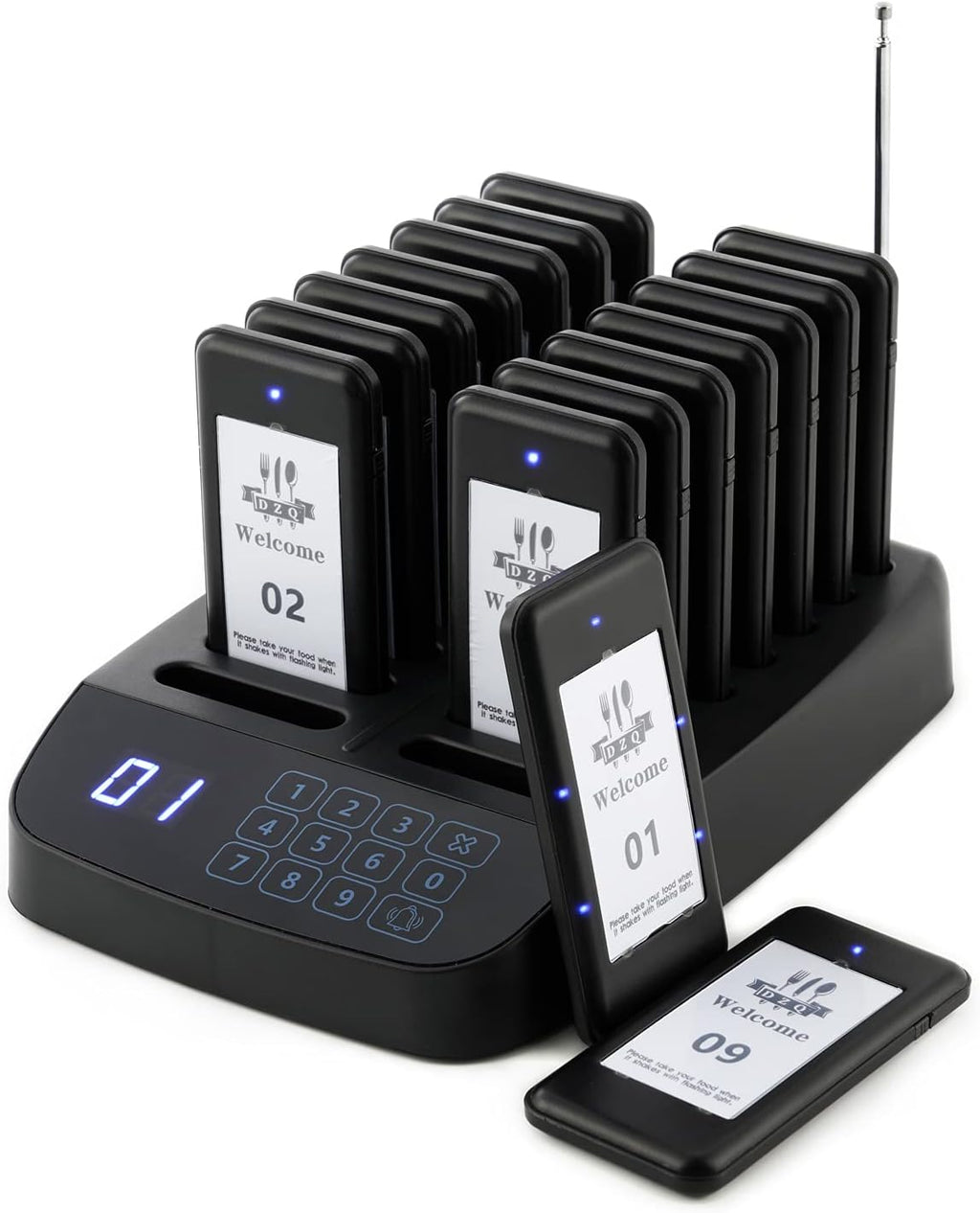Wireless Calling System with 16 Pagers Z68188
