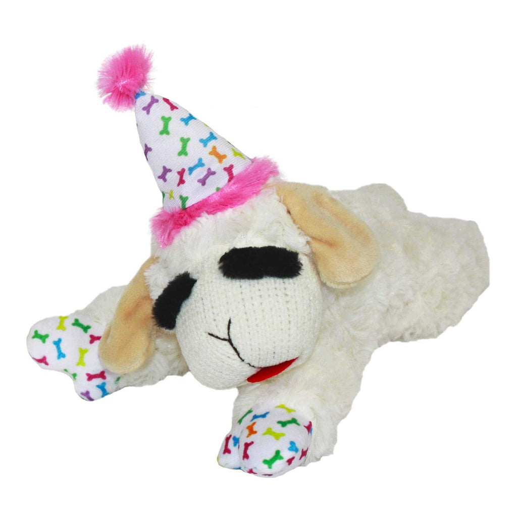Lamb Chop Dog Toy with Birthday Hat V3813