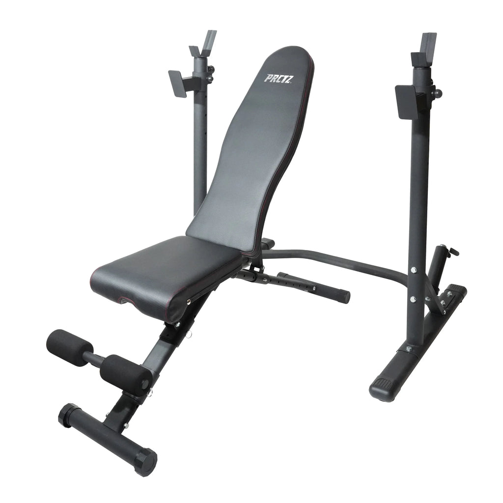 Two-Piece Olympic Weight Bench with Squat Rack B7851
