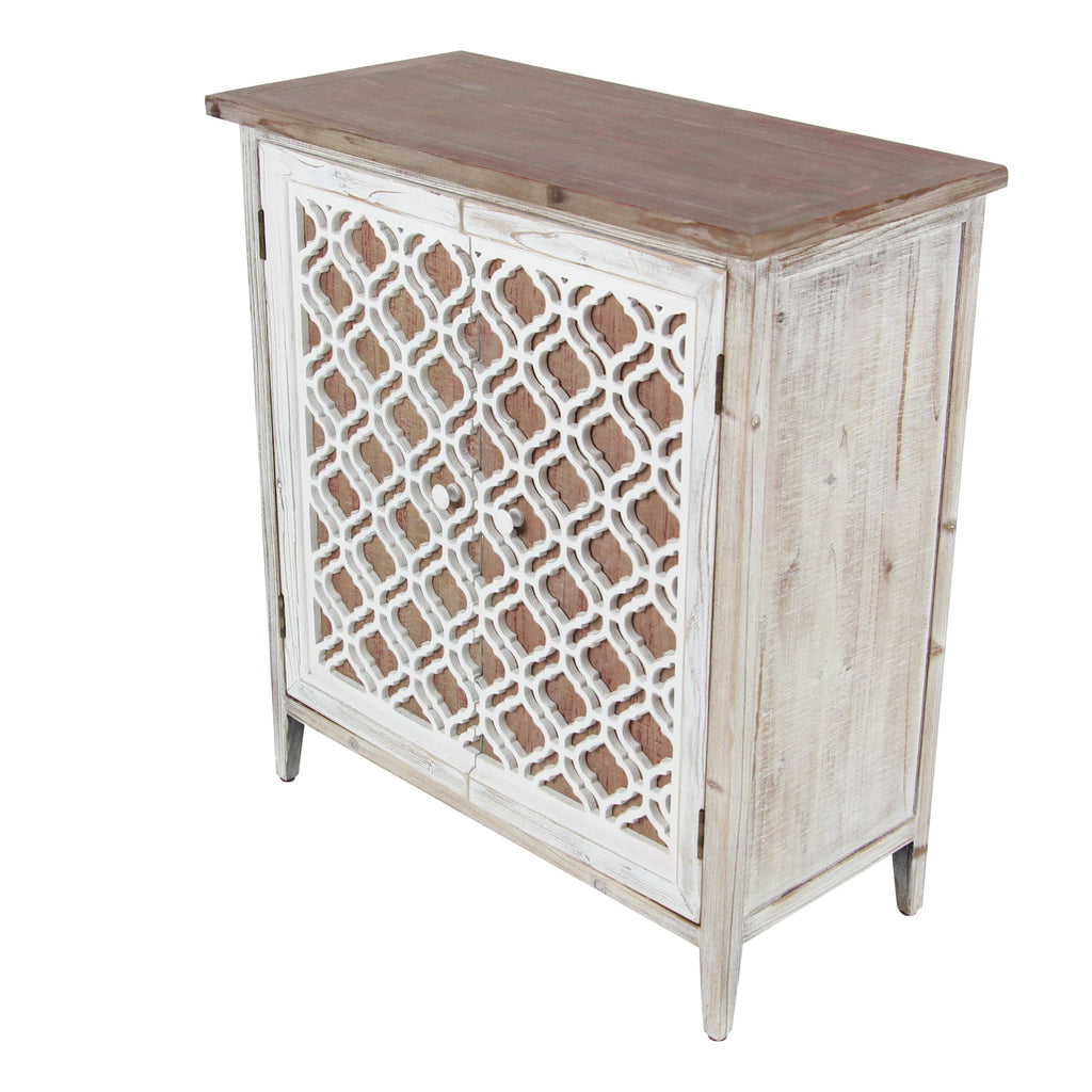 Brown Rustic Lattice Cabinet C642634