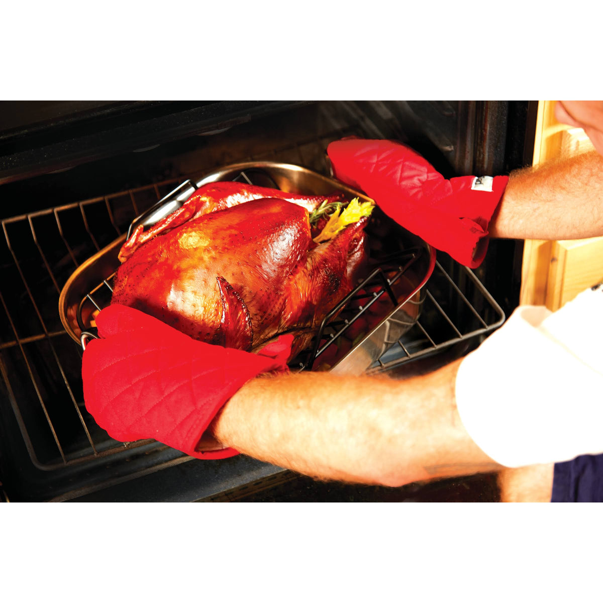 Large Stainless Steel Roaster with Rack W950
